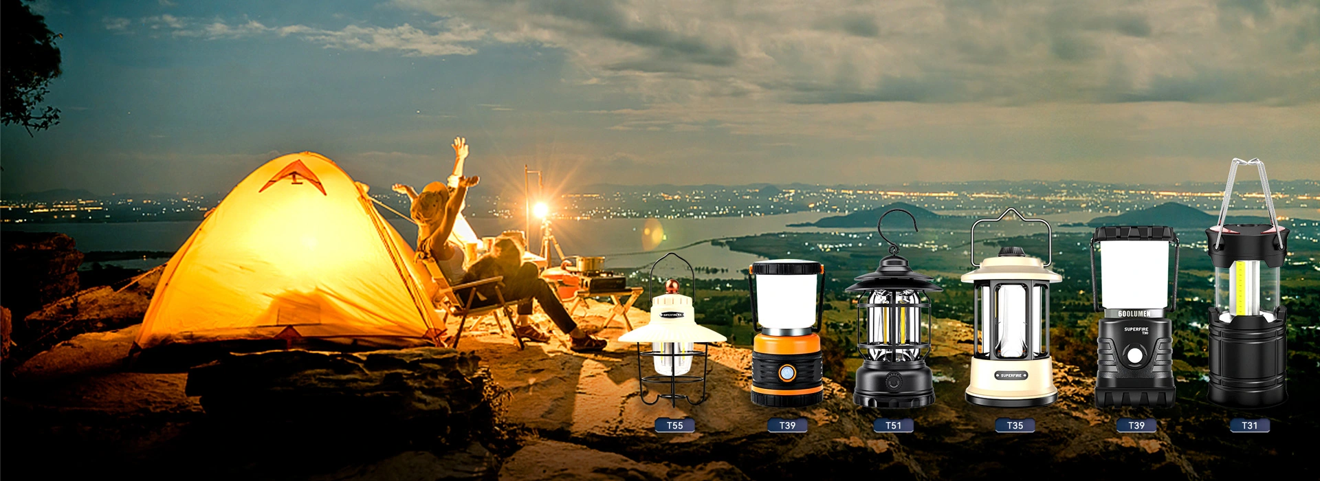 Lumière de camping rechargeable