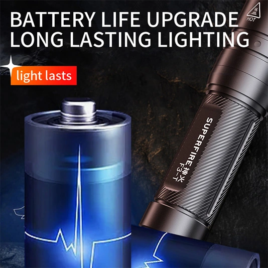 SUPERFIRE F3-T 600 Lumens Zoom Télescopique Lampe de Poche Tactique