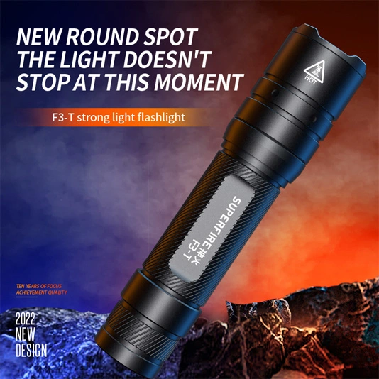 SUPERFIRE F3-T 600 Lumens Zoom Télescopique Lampe de Poche Tactique