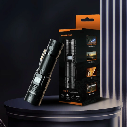 SUPERFIRE V8-S 2000 Lumens Tactique Lampe de Poche Rechargeable