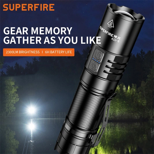SUPERFIRE A22-S IP43 étanche Zoomable Eagle Eye Lampe de poche