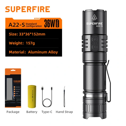 SUPERFIRE A22-S IP43 étanche Zoomable Eagle Eye Lampe de poche