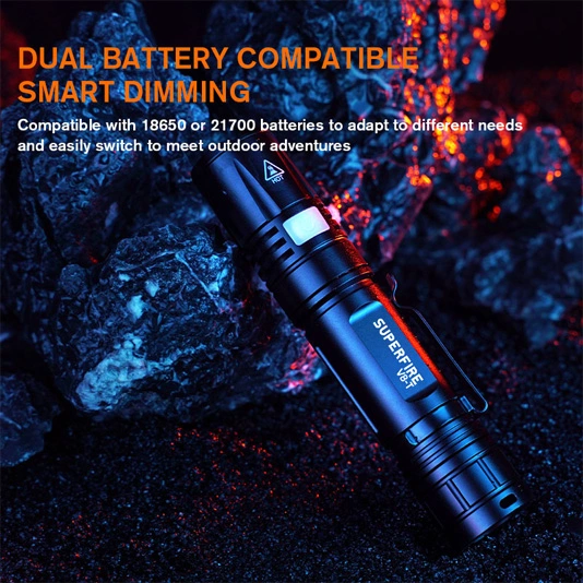 SUPERFIRE V8-T Poche Zoom Lampe de Poche SOS Torche Lumière