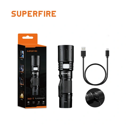 SUPERFIRE X60-T 2000 Lumens Zoomable LED lampe de Poche