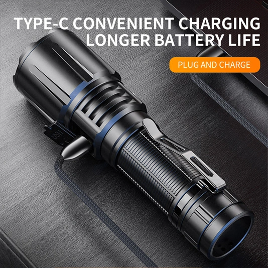 SUPERFIRE R1-G 2300 Lumens Zoomable Haute Puissance USB Types Rechargeable lampe de Poche