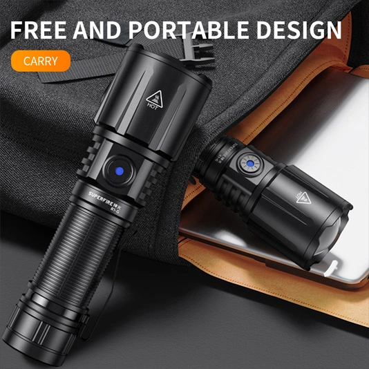 SUPERFIRE R1-G 2300 Lumens Zoomable Haute Puissance USB Types Rechargeable lampe de Poche