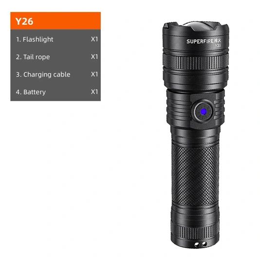 SUPERFIRE Y26 2000 lumens Focus télescopique Zoomable Lampe de poche