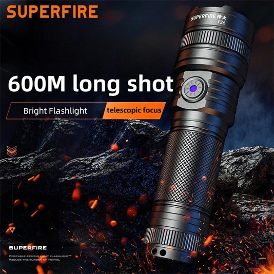 SUPERFIRE Y26 2000 lumens Focus télescopique Zoomable Lampe de poche
