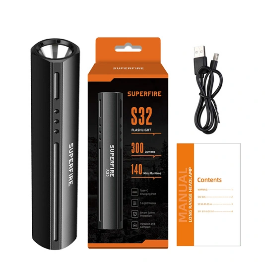 SUPERFIRE S32 500 Lumens Mini lampe de poche taille