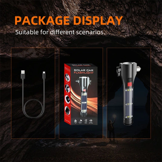 SUPERFIRE D30 lampes de poche multifonctions rechargeables solaires