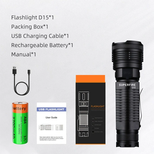 SUPERFIRE D15 P90 36W Lampe de poche haute puissance