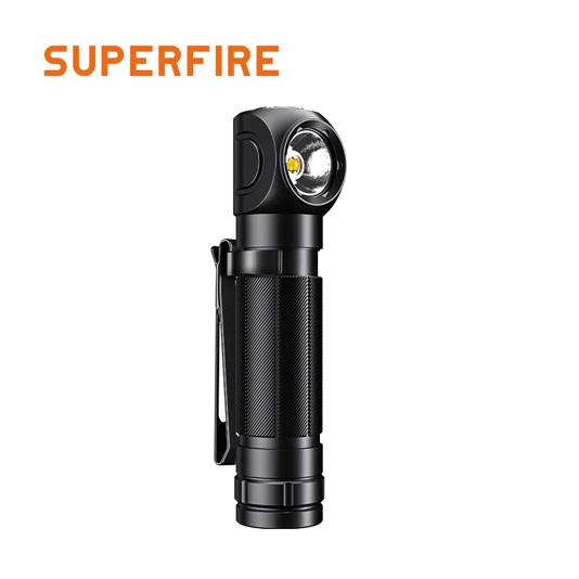 SUPERFIRE TH04 18650 à angle droit lampe de poche rechargeable lampe de poche 90 degrés