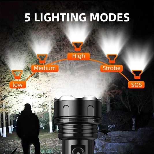 SUPERFIRE R3-P90 2000 Lumens 36w Banque de puissance lampe de poche rechargeable