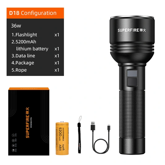 SUPERFIRE D18 Lampe de poche haute sortie