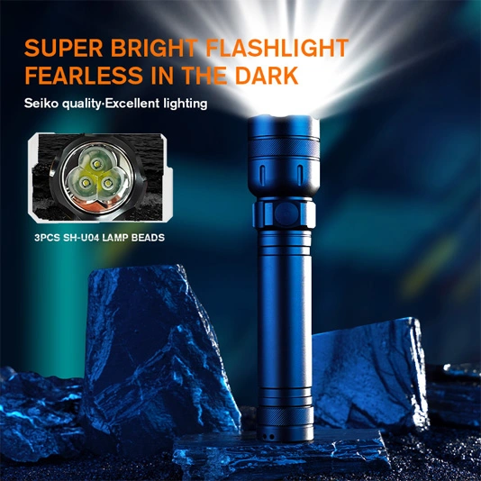 SUPERFIRE L27 Lampe de poche à cellule sèche super brillante rechargeable