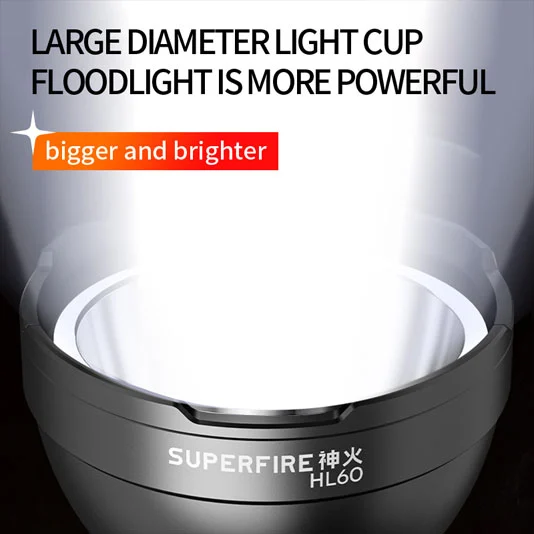 SUPERFIRE HL60 Lampe frontale LED haute puissance rechargeable