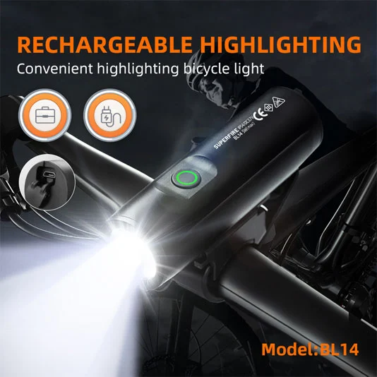 Phare de vélo rechargeable SUPERFIRE BL14