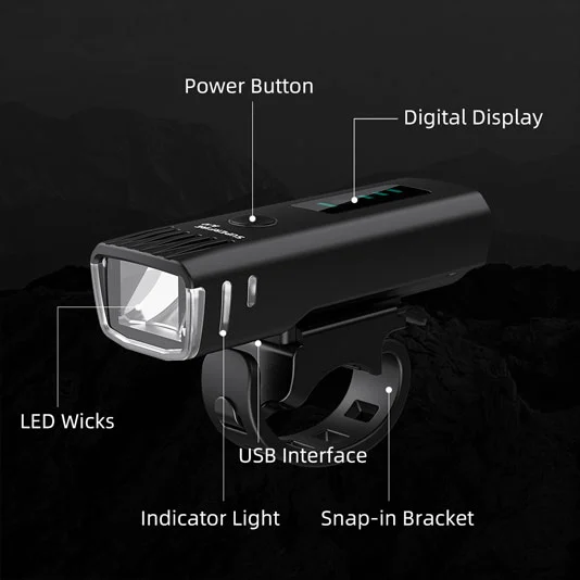 Phare de vélo rechargeable SUPERFIRE BL10