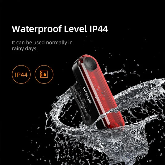 Feu arrière rechargeable de vélo SUPERFIRE BTL01