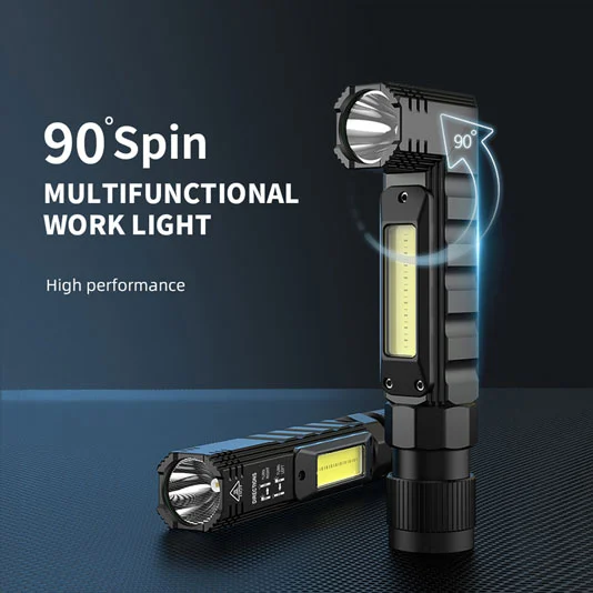 SUPERFIRE G19 Lumière de travail rechargeable multifonctionnelle COB avec base magnétique