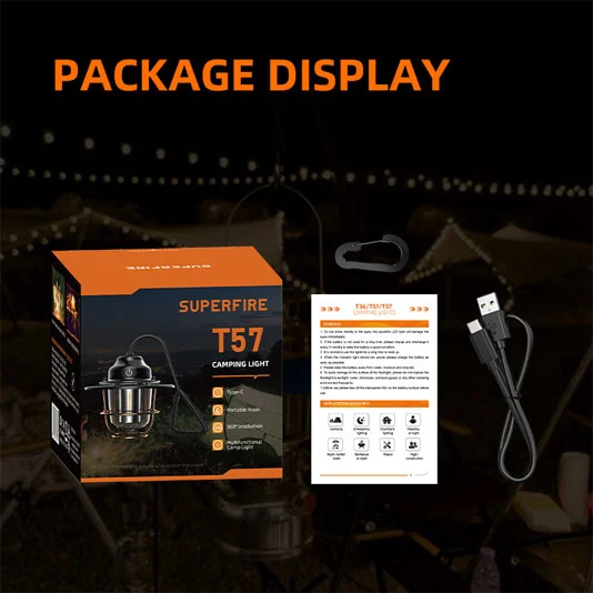 SUPERFIRE T57 USB Chargement Camping Lanterne