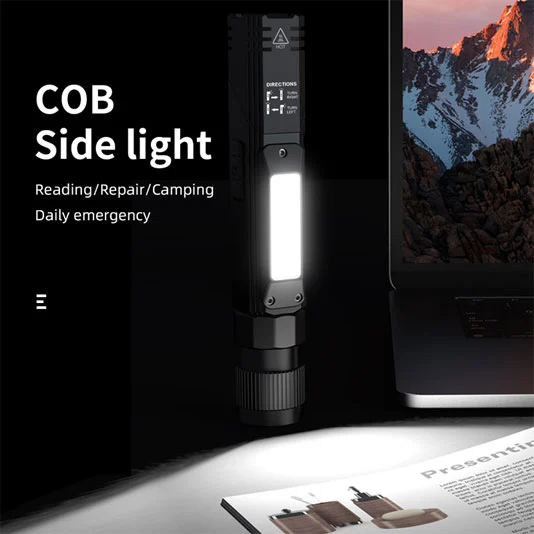 SUPERFIRE G19 Lumière de travail rechargeable multifonctionnelle COB avec base magnétique