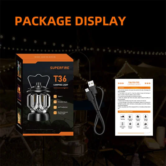 SUPERFIRE T36 Lampe de camping en plein air