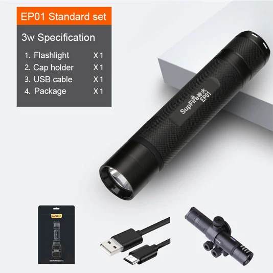 SUPERFIRE EP01 Mini lampe de poche LED à sécurité intrinsèque rechargeable et antidéflagrante