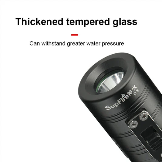 SUPERFIRE D3 Puissant Rechargeable Imperméable Plongée Lampe de Poche