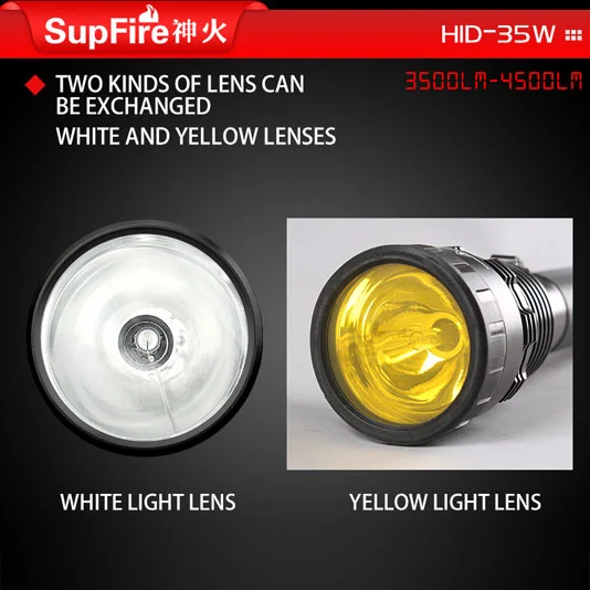SUPERFIRE HID 35W 3500 Lumen petite lampe de poche au xénon HID