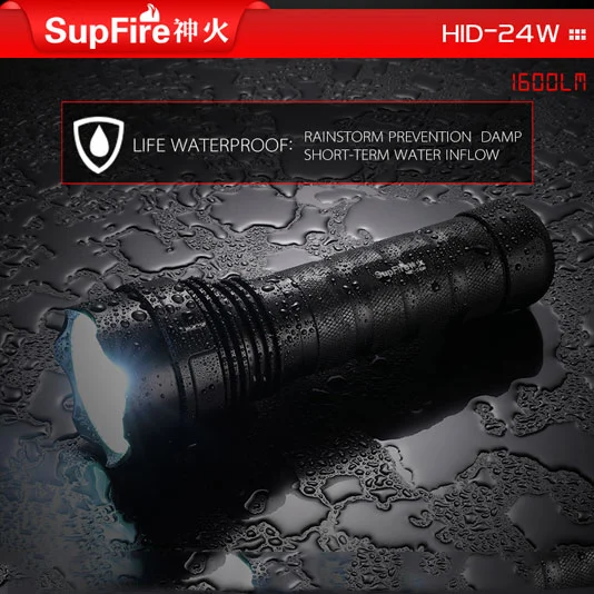 SUPERFIRE HID 24W 1600 Lumen Xenon lampe de poche