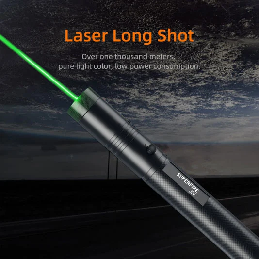 SUPERFIRE J02 petite lampe de poche rechargeable LED avec pointeur laser