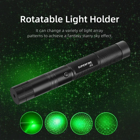 SUPERFIRE J02 petite lampe de poche rechargeable LED avec pointeur laser