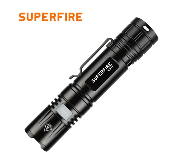 SUPERFIRE V8-T Poche Zoom Lampe de Poche SOS Torche Lumière