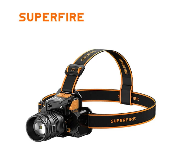 Lampe frontale à zoom rechargeable SUPERFIRE HL58