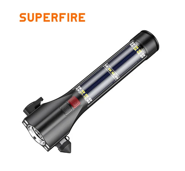 SUPERFIRE D30 lampes de poche multifonctions rechargeables solaires