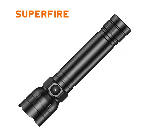 SUPERFIRE L27 Lampe de poche à cellule sèche super brillante rechargeable