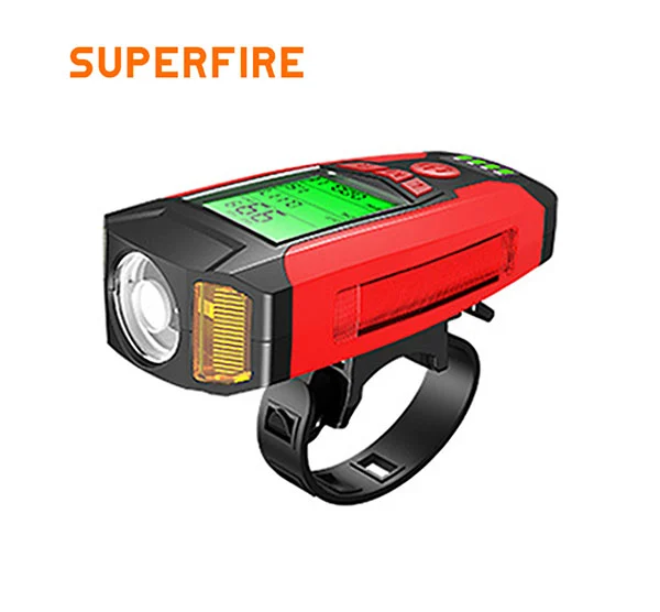 Lumière de vélo avec klaxon SUPERFIRE BM01