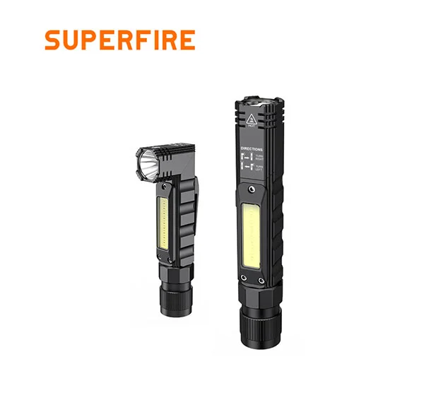 SUPERFIRE G19 Lumière de travail rechargeable multifonctionnelle COB avec base magnétique