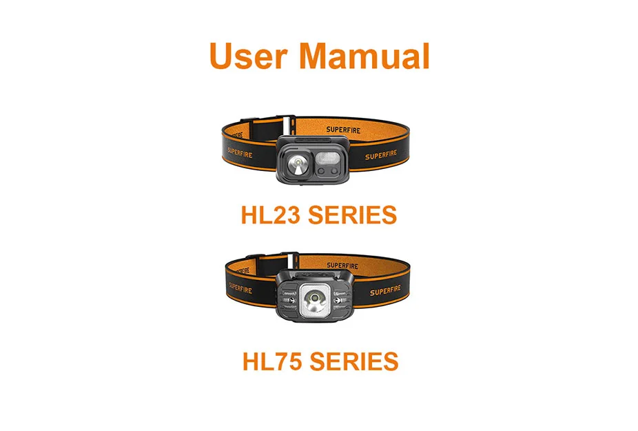 Capteur Lampe frontale série HL23 HL75 Manuel de l'utilisateur général