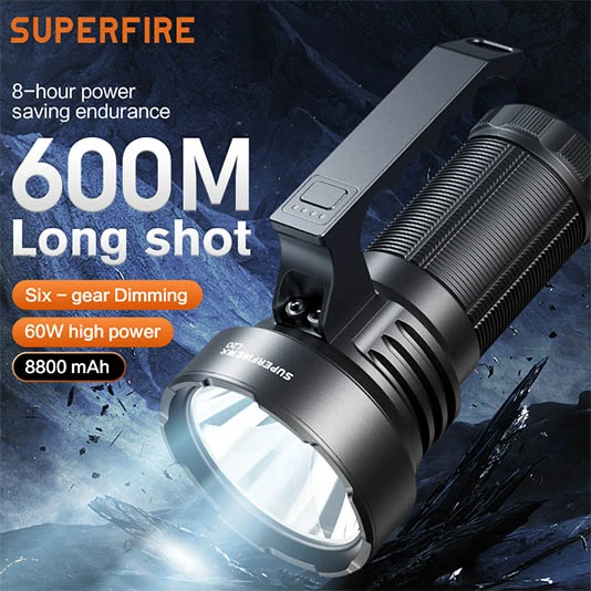 SUPERFIRE L20 Lampe de poche grande capacité