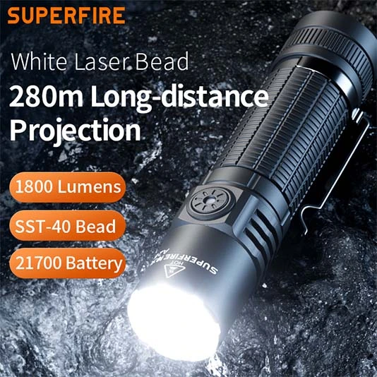 SUPERFIRE A26 Lampe de poche haute luminosité