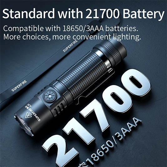 SUPERFIRE A26 Lampe de poche haute luminosité