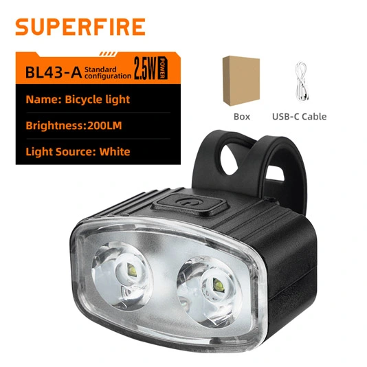 Lumière rechargeable de vélo série SUPERFIRE BL43