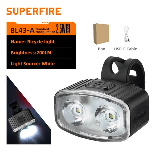 Lumière rechargeable de vélo série SUPERFIRE BL43