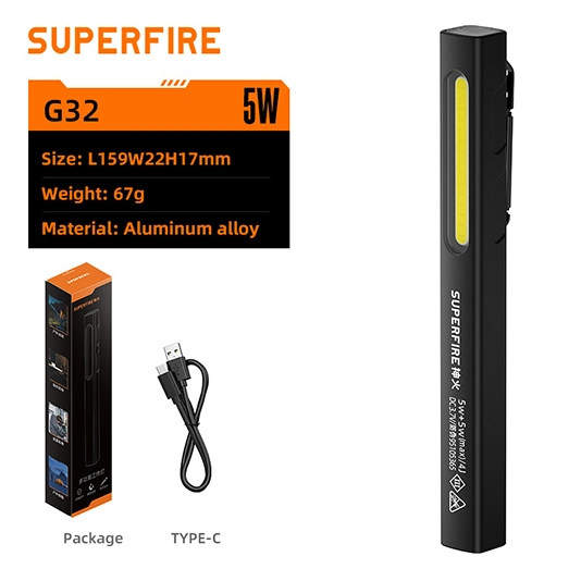 Lumière de travail portable SUPERFIRE G32