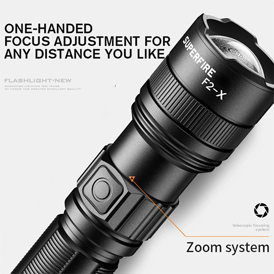 SUPERFIRE F2-X Flahlight zoomable