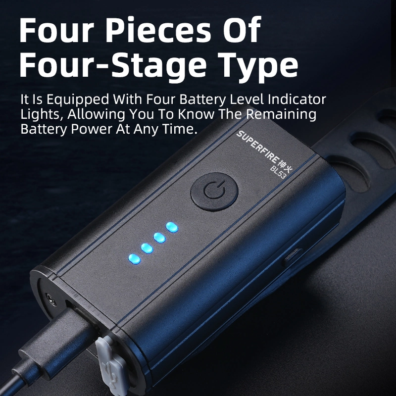 Lumière avant de bicyclette BL53: Phare de vélo compact à LED de 350 lumen avec charge USB-C