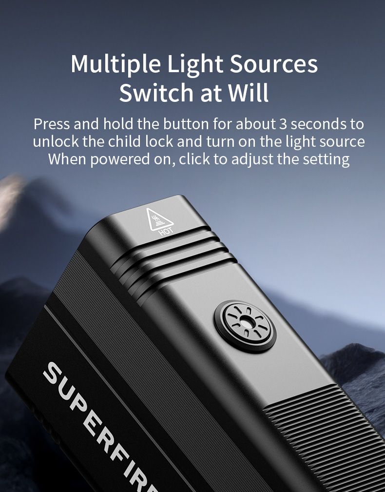 Details of SUPERFIRE M33-high-power-flashlight Details of SUPERFIRE M33-high-power-flashlight