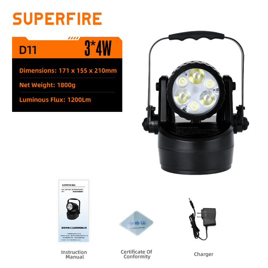 SUPERFIRE D11 Explosion-Proof Portable Light - 翻译中...